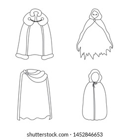 Vector design of robe and garment symbol. Set of robe and cloth vector icon for stock.