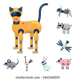 Vector design of robot and cybernetic symbol. Collection of robot and automation stock vector illustration.