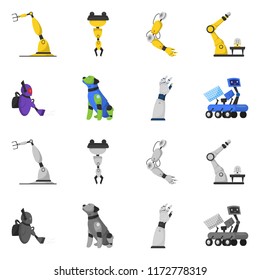 Vector design of robot and factory icon. Set of robot and space stock symbol for web.