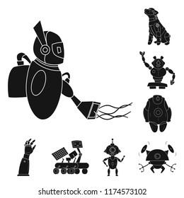 Vector design of robot and factory icon. Collection of robot and space stock symbol for web.