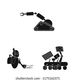Vector design of robot and factory icon. Set of robot and space stock vector illustration.