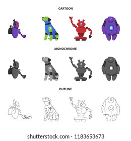 Vector design of robot and factory icon. Collection of robot and space stock symbol for web.