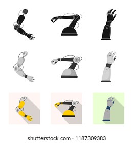 Vector design of robot and factory icon. Collection of robot and space stock vector illustration.