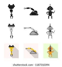 Vector design of robot and factory icon. Set of robot and space vector icon for stock.