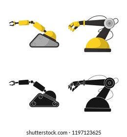 Vector design of robot and factory icon. Set of robot and space vector icon for stock.