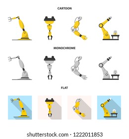 Vector design of robot and factory icon. Collection of robot and space vector icon for stock.