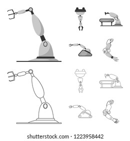 Vector design of robot and factory icon. Collection of robot and space vector icon for stock.