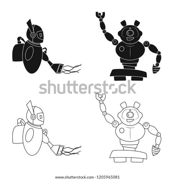 Vector Design Robot Factory Icon Set Stock Vector Royalty Free