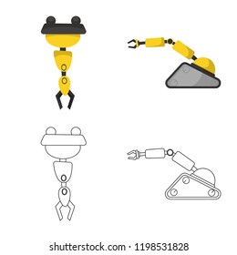 Vector design of robot and factory logo. Collection of robot and space stock vector illustration.