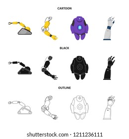 Vector design of robot and factory logo. Collection of robot and space stock vector illustration.