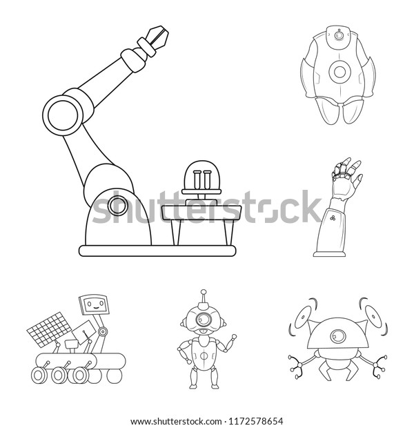 Vector Design Robot Factory Logo Set Stock Vector Royalty Free