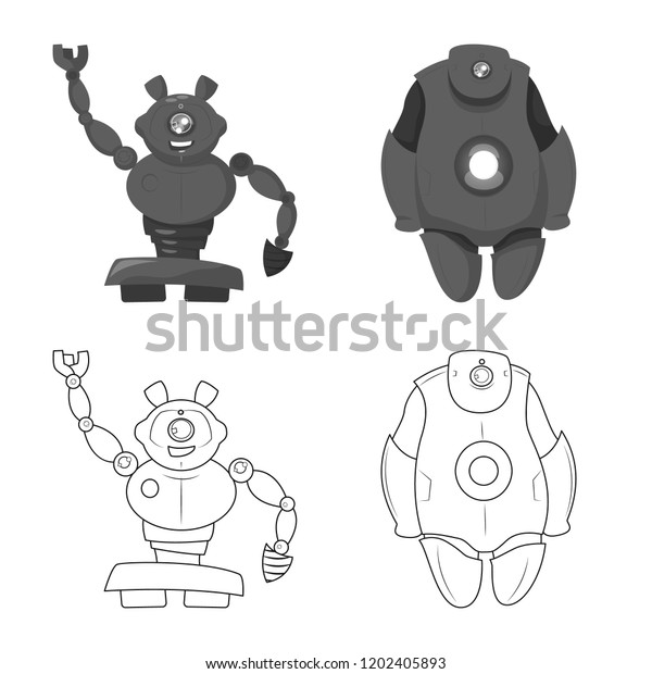 Vector Design Robot Factory Sign Collection Stock Vector Royalty Free