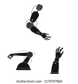 Vector design of robot and factory symbol. Set of robot and space stock vector illustration.