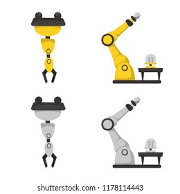 Vector design of robot and factory symbol. Set of robot and space vector icon for stock.