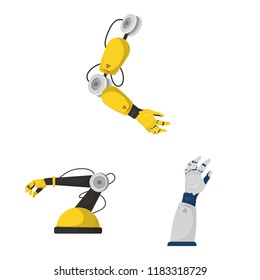 Vector design of robot and factory symbol. Collection of robot and space stock vector illustration.