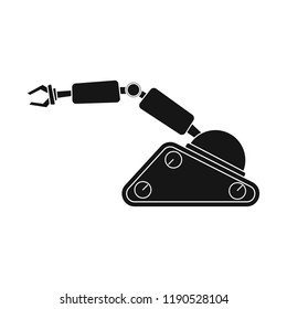 Vector design of robot and factory symbol. Set of robot and space stock symbol for web.