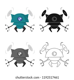 Vector design of robot and factory symbol. Collection of robot and space vector icon for stock.