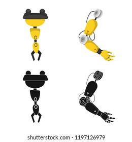 Vector design of robot and factory symbol. Set of robot and space vector icon for stock.