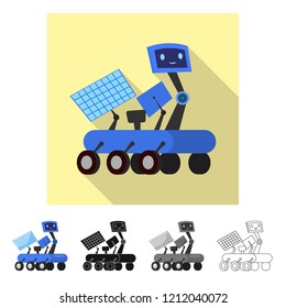 Vector design of robot and factory symbol. Collection of robot and space stock vector illustration.