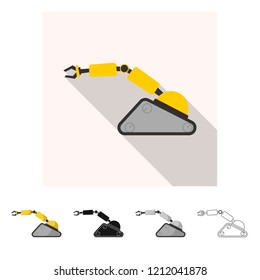 Vector design of robot and factory symbol. Collection of robot and space stock vector illustration.