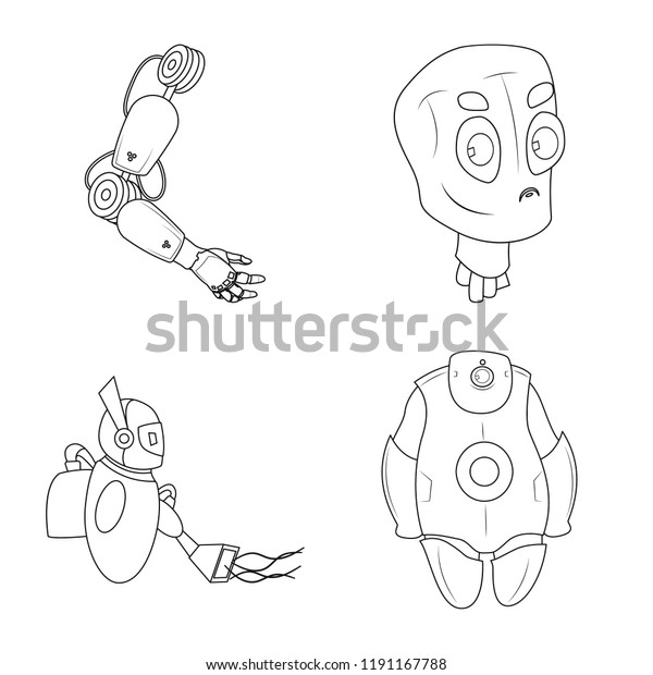 Vector Design Robot Factory Symbol Set Stock Vector Royalty Free