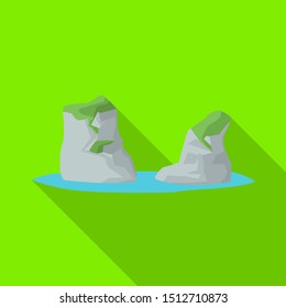 Vector design of rock and bay sign. Web element of rock and vietnamese stock vector illustration.