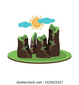 Vector design of rock and bay sign. Web element of rock and vietnamese stock vector illustration.