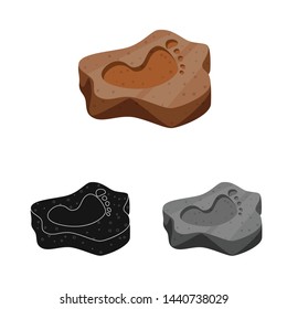 Vector design of rock and imprint logo. Set of rock and old vector icon for stock.