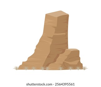 vector design of a rock that is usually found in deserts or fields with dried grass