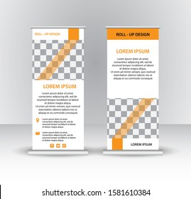 Vector design roll up Banner background or header templates.