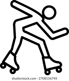Estilo de icono de carrera de patinaje sobre ruedas de diseño de Vector