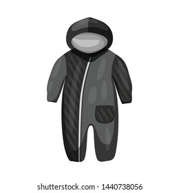 Vector design of rompers and clothing symbol. Set of rompers and infant stock symbol for web.