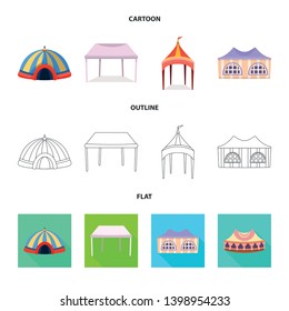 Vector design of roof and folding icon. Collection of roof and architecture stock vector illustration.