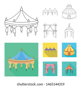 Vector design of roof and folding icon. Set of roof and architecture stock symbol for web.