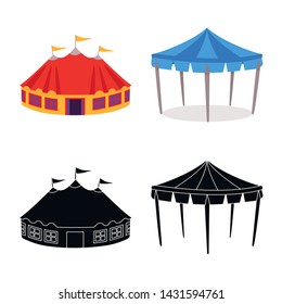 Vector design of roof and folding logo. Set of roof and architecture stock symbol for web.