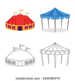 Vector design of roof and folding logo. Collection of roof and architecture stock symbol for web.