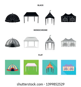 Vector design of roof and folding symbol. Set of roof and architecture stock vector illustration.