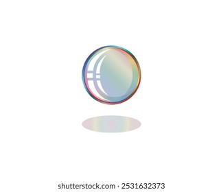 Vektordesign eines runden Objekts ähnlich einer Blase, die aus verschiedenen Farben wie einem Regenbogen besteht