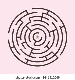 Vector design of round shaped labyrinth