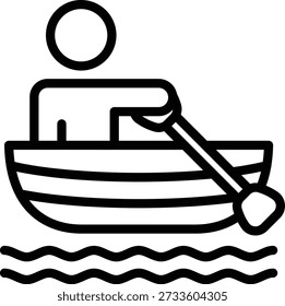 Estilo de ícone de barco de remo de design de vetor
