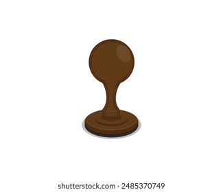 vector design of a rubber stamp which is round at the top and made of wood and at the bottom is round and flat which can be used for stamps or seals