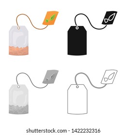 Vector design of sachet  and tea symbol. Collection of sachet  and drink stock symbol for web.