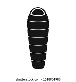 Vector design of sack and sleeping symbol. Web element of sack and vacation stock symbol for web.