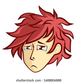 vector design of sad facial expressions