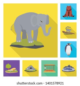 Vector design of safari  and animal icon. Collection of safari  and fun  stock symbol for web.