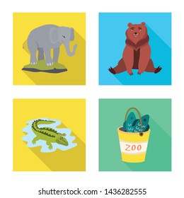 Vector design of safari and animal icon. Collection of safari and fun stock vector illustration.