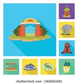 Vector design of safari  and animal symbol. Set of safari  and fun  vector icon for stock.