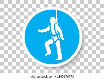 vector design of safety harness must be worn sign