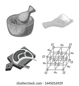Vector design of salt and food symbol. Set of salt and mineral stock vector illustration.