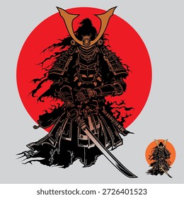 The vector design of the samurai ronin depicts the figure of a person who remains principled even without a master, a very good design for designing or showing a principled character.